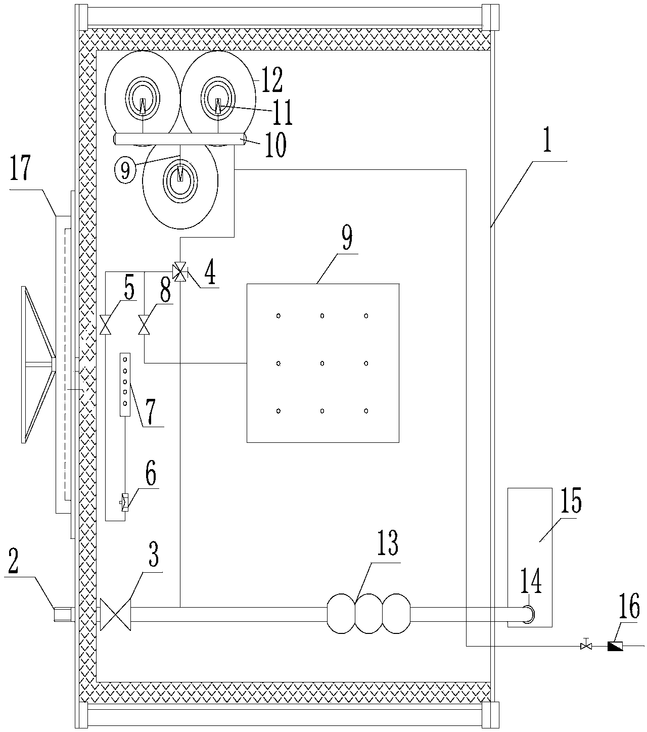 Air curtain spraying system of novel escape capsule