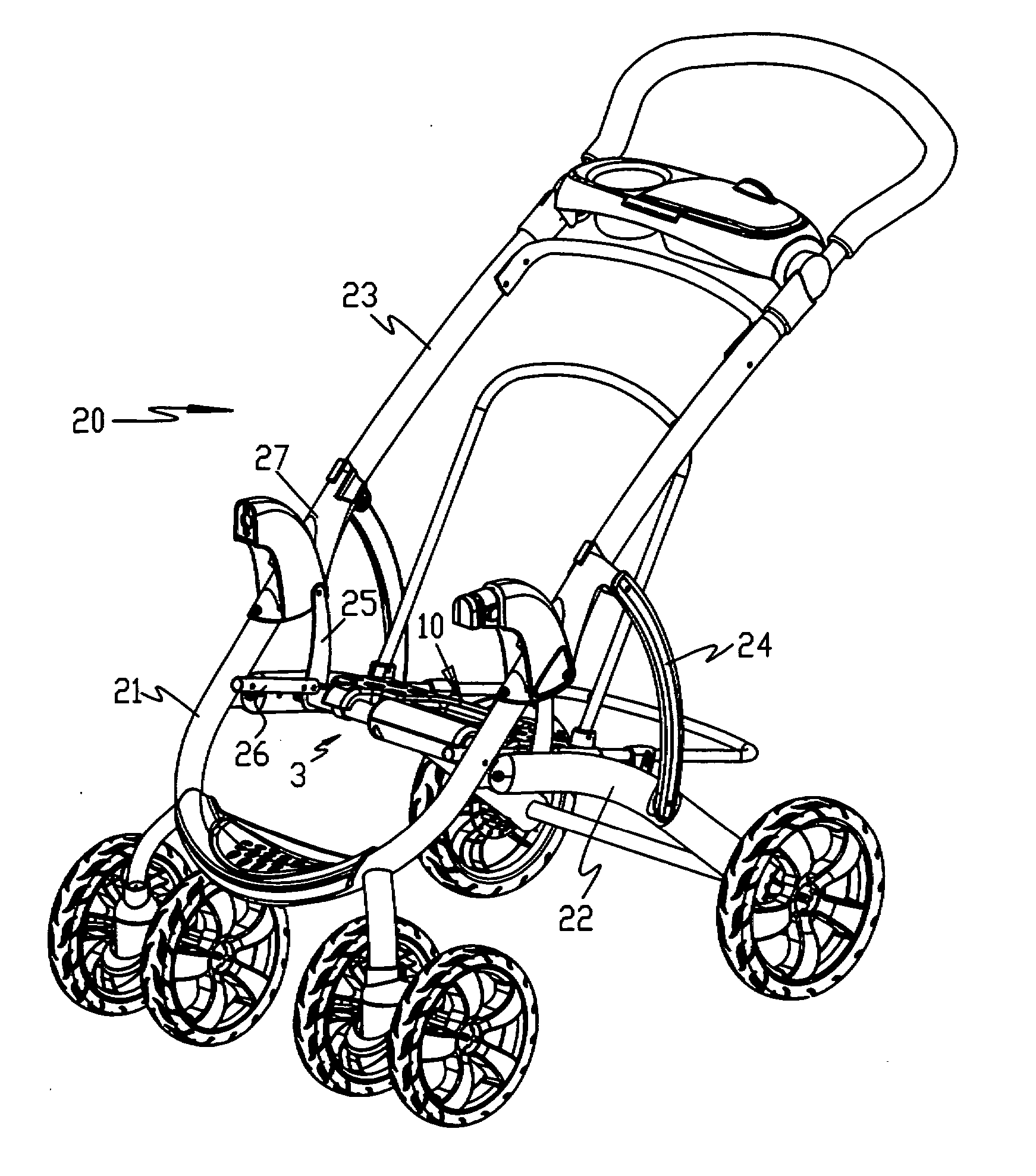 One hand release mechanism for stroller