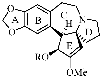 Synthetic method of harringtonine intermediate with D-ring