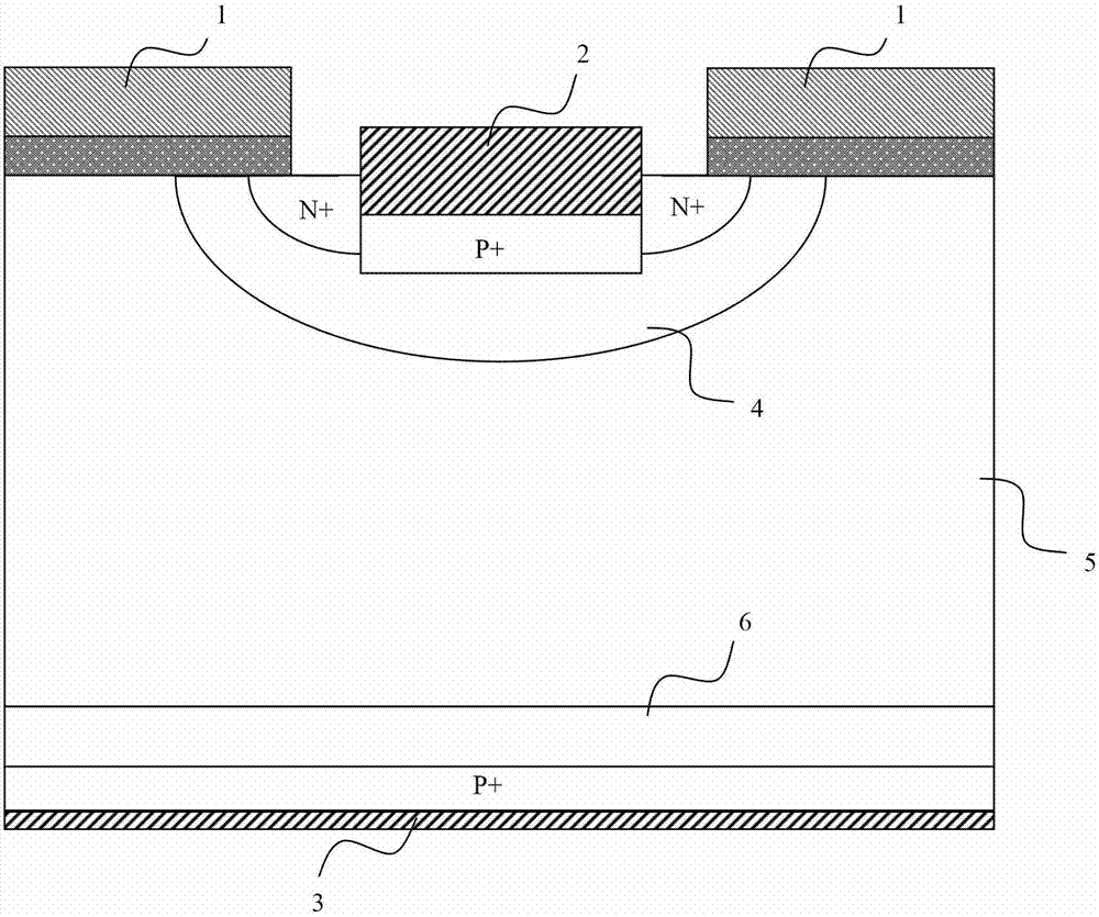 Plane gate type IGBT (Insulated Gate Bipolar Translator) chip production method