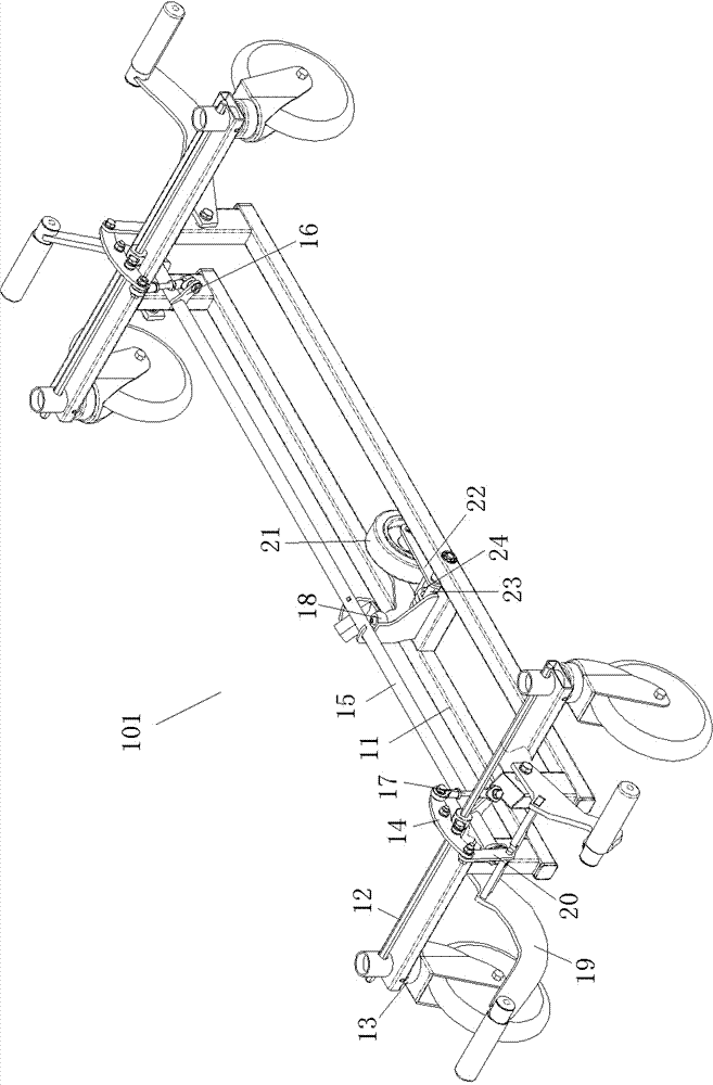 Patient transferring bed and chassis device thereof