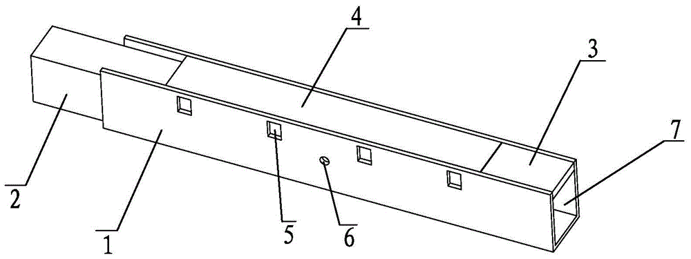 A steel and wood composite square wood component