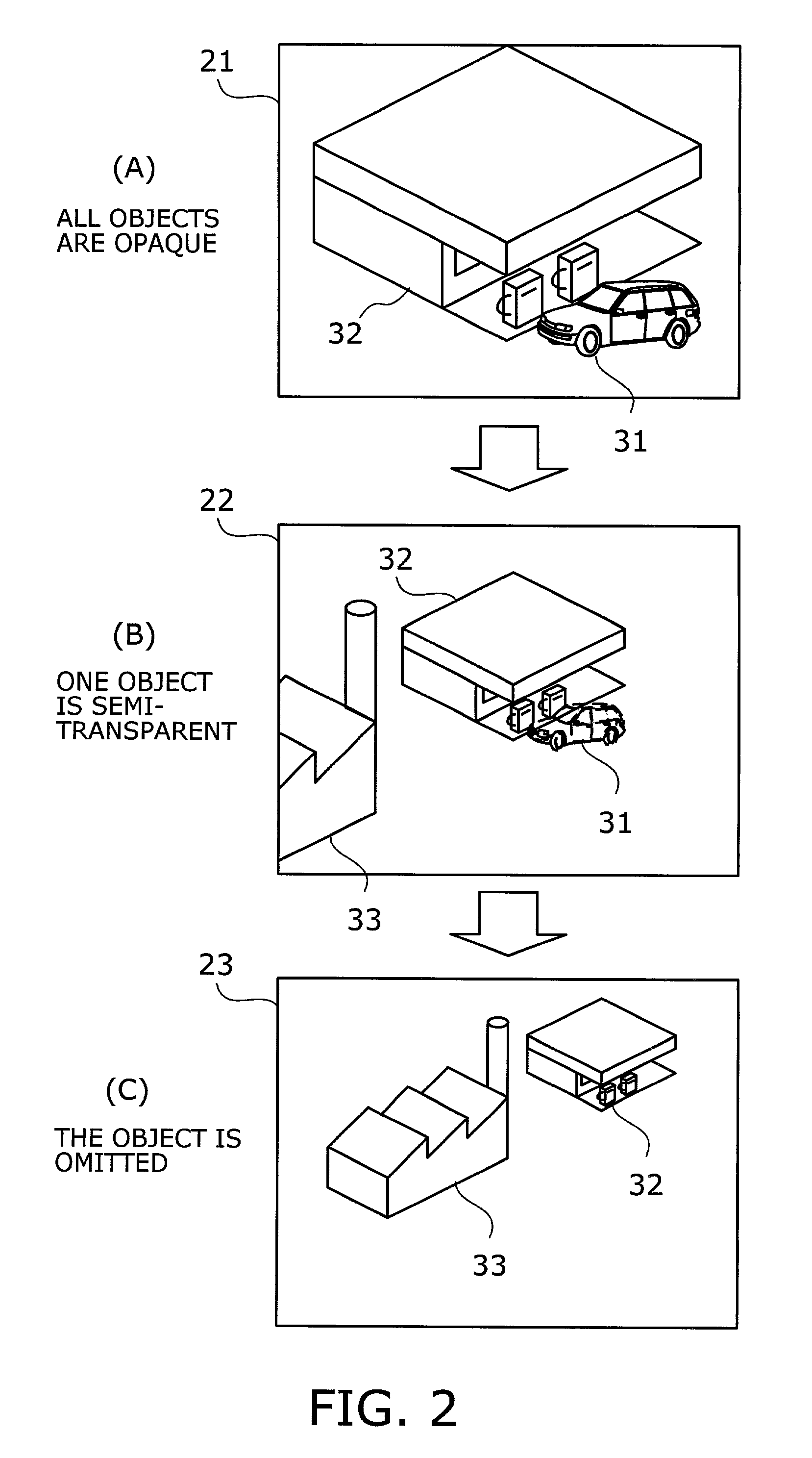 Program and apparatus for displaying graphical objects