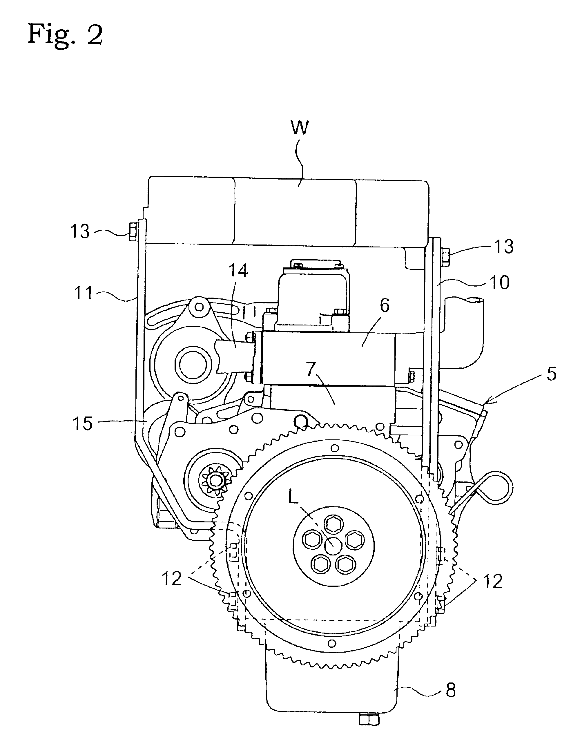 Vibration damping system for an engine mounted on a vehicle