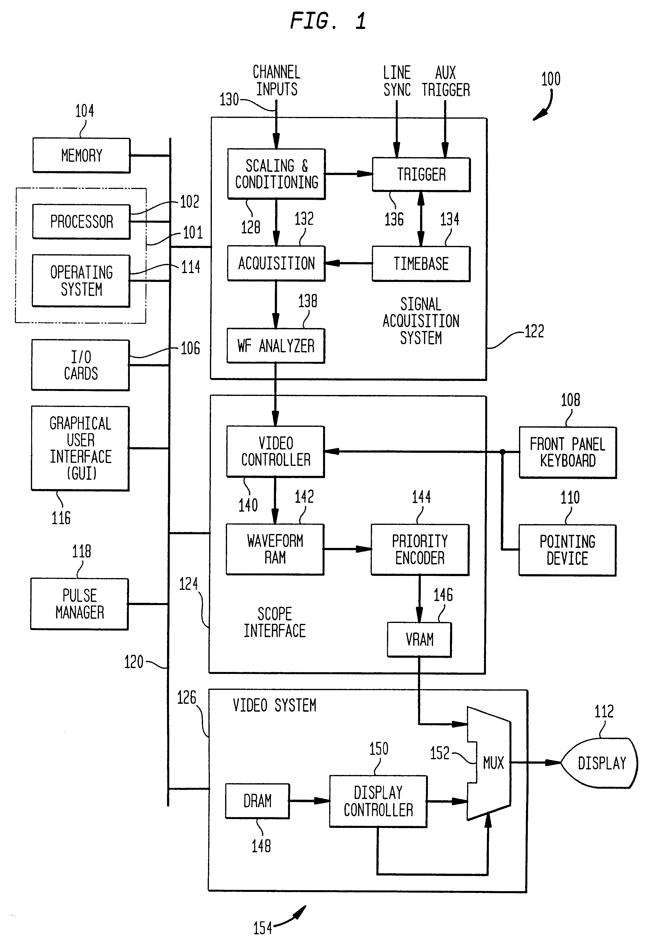 System and method for generating a database of pulse characteristics for each pulse of an acquired signal in a signal measurement system