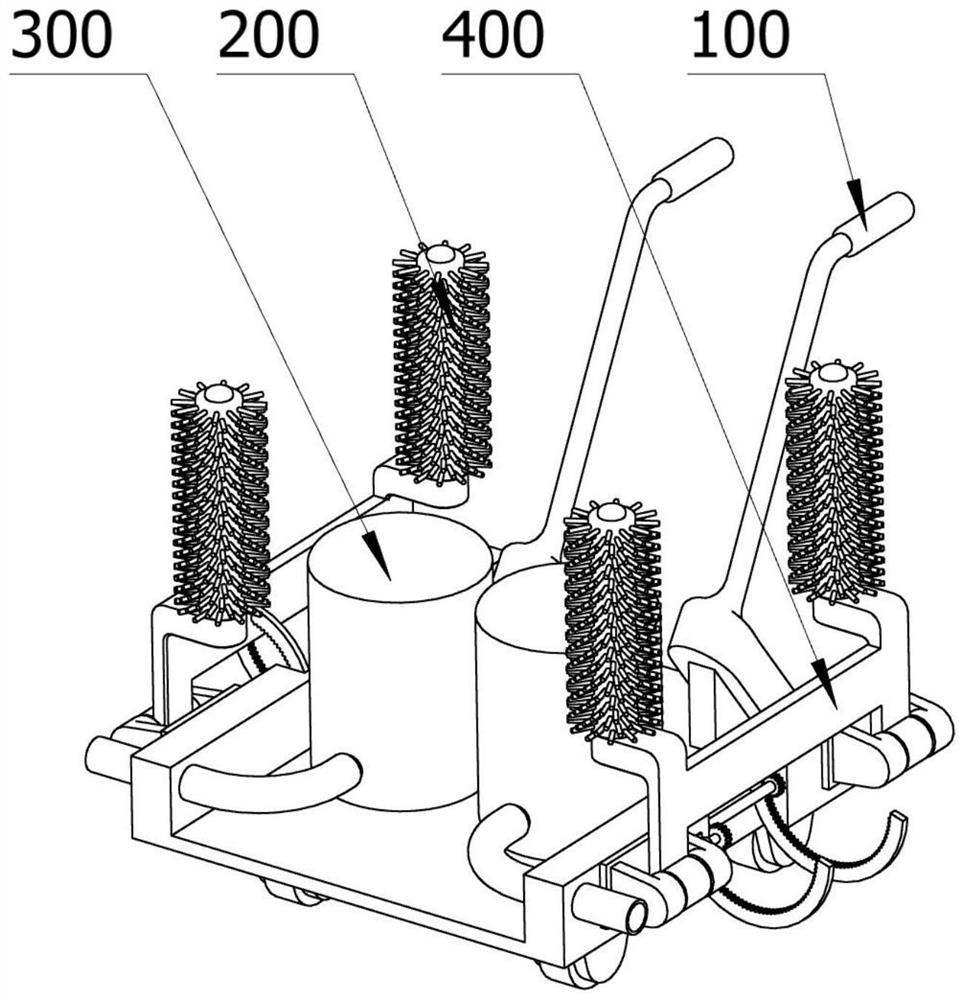 A garden pond cleaning device