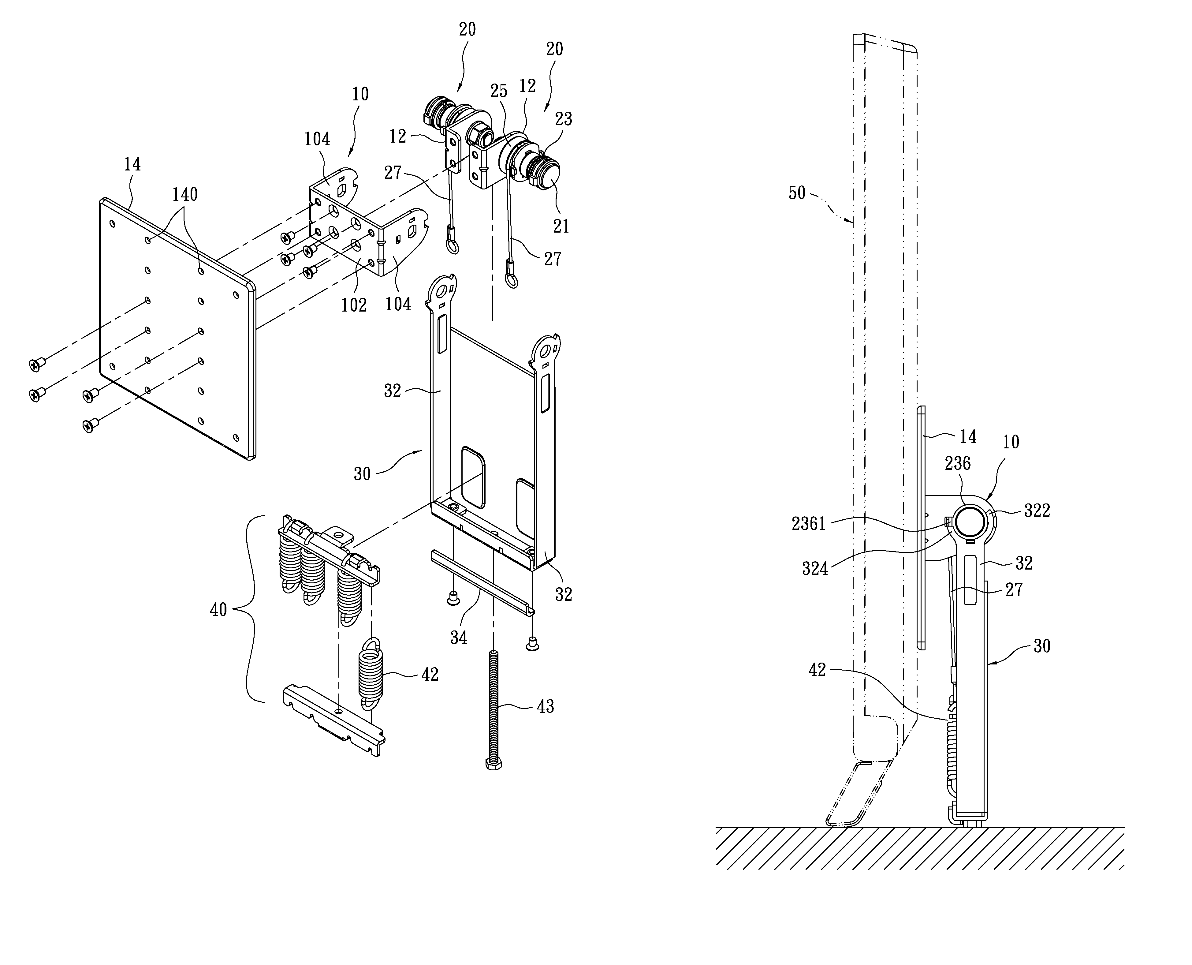 Display frame and support unit thereof
