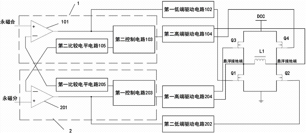 Permanent magnetic coil driving circuit