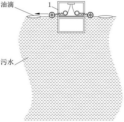 Traction guide type biological oil absorption device for food processing sewage