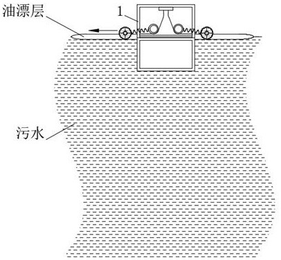 Traction guide type biological oil absorption device for food processing sewage