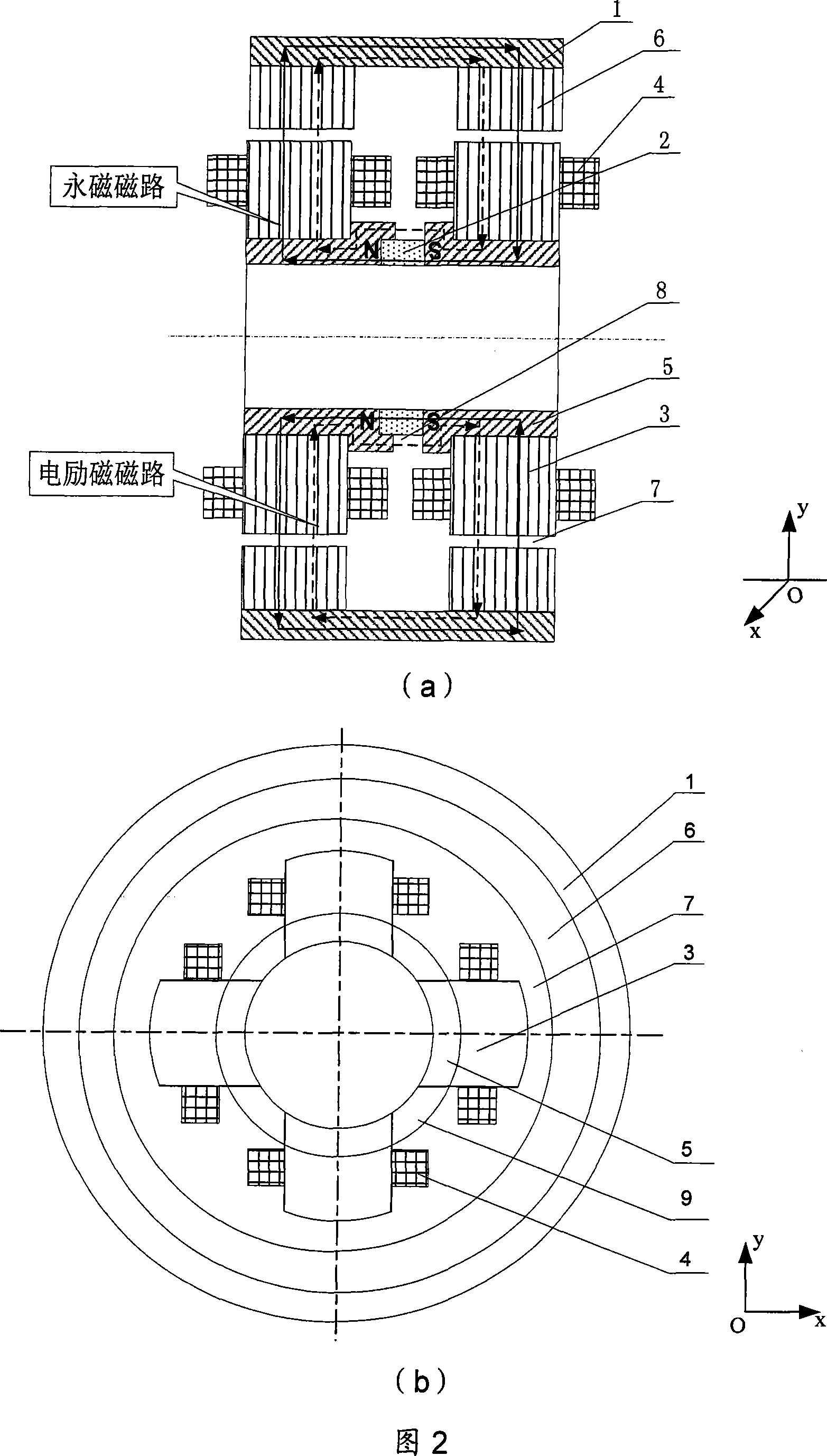 Permanent magnet polarized external rotor radial magnetic bearing