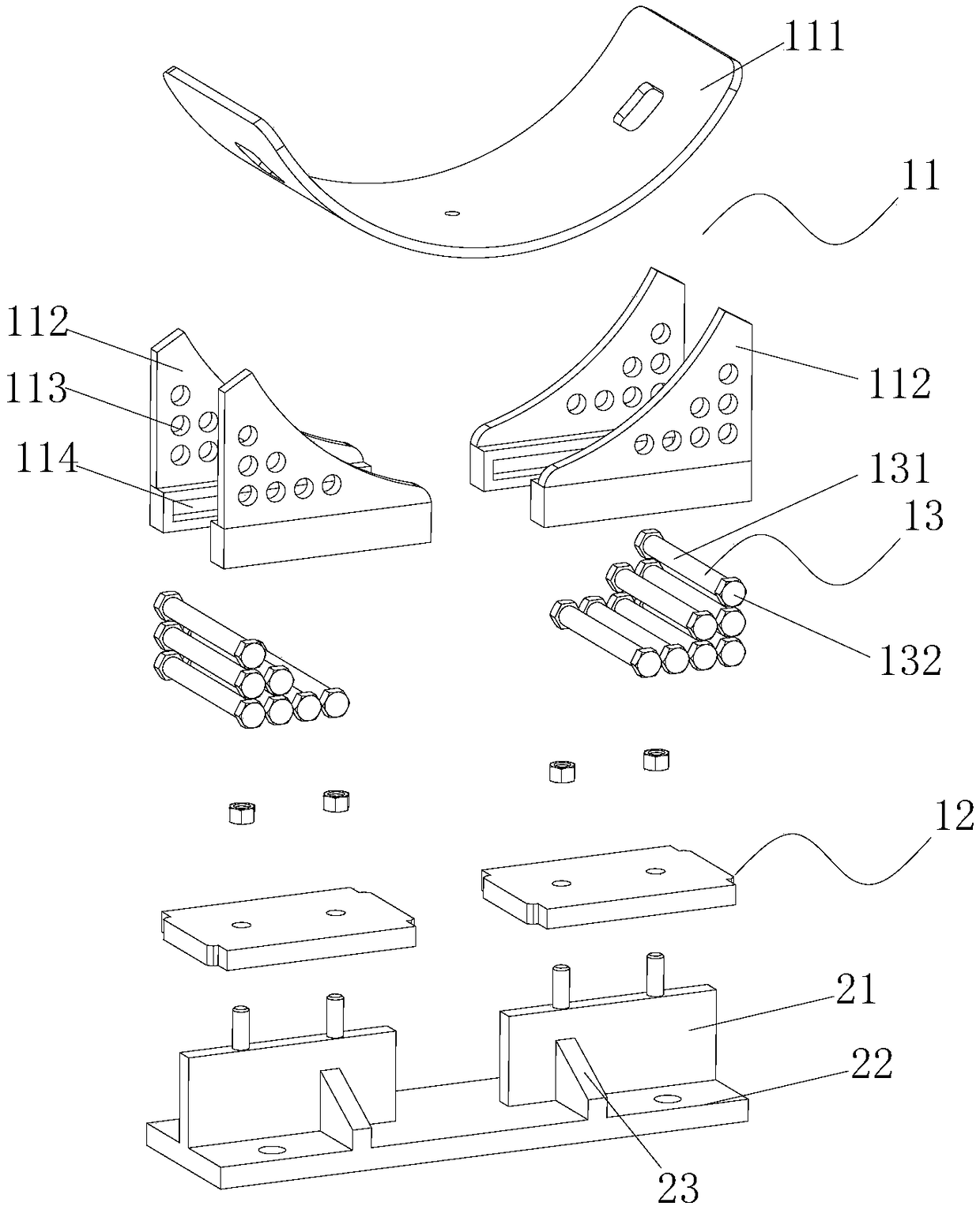 Vibration absorbing device and water chilling set