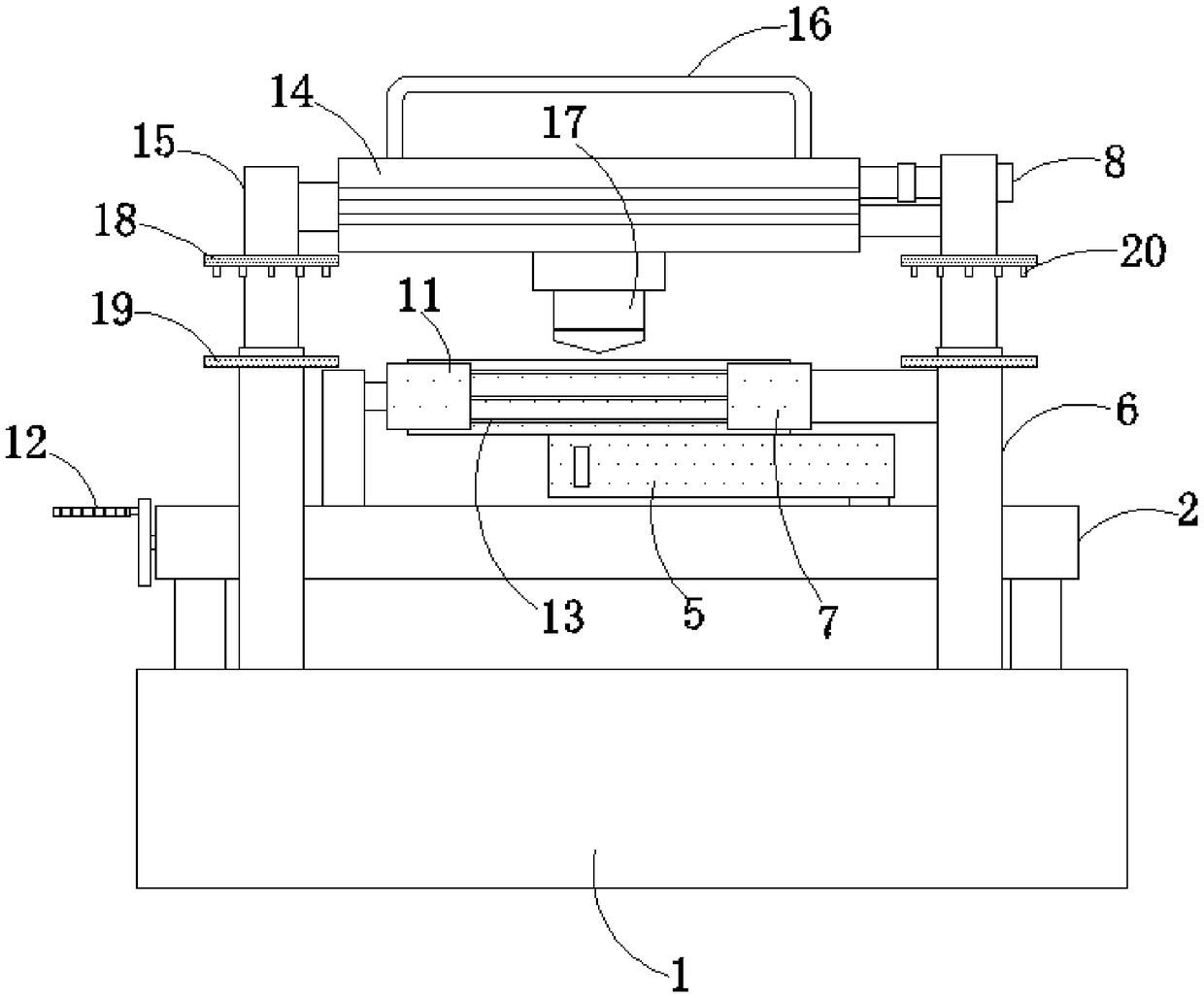 Pneumatic grinding machine for glass inner holes