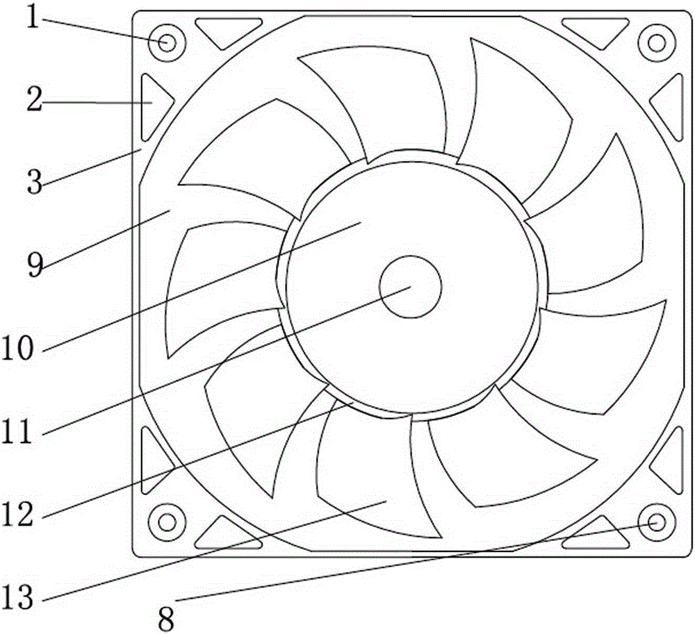 Fan used for notebook computer radiator