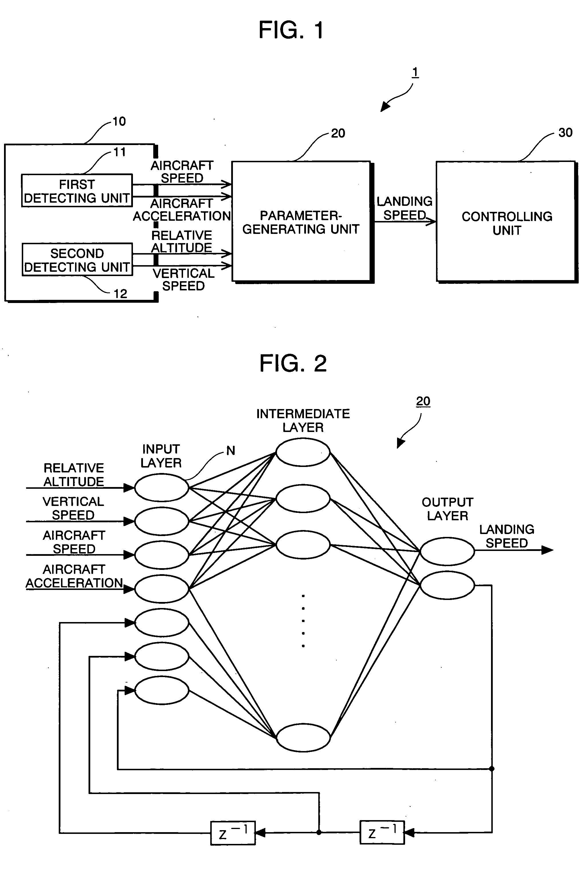 Landing-control device and landing-control method for aircraft