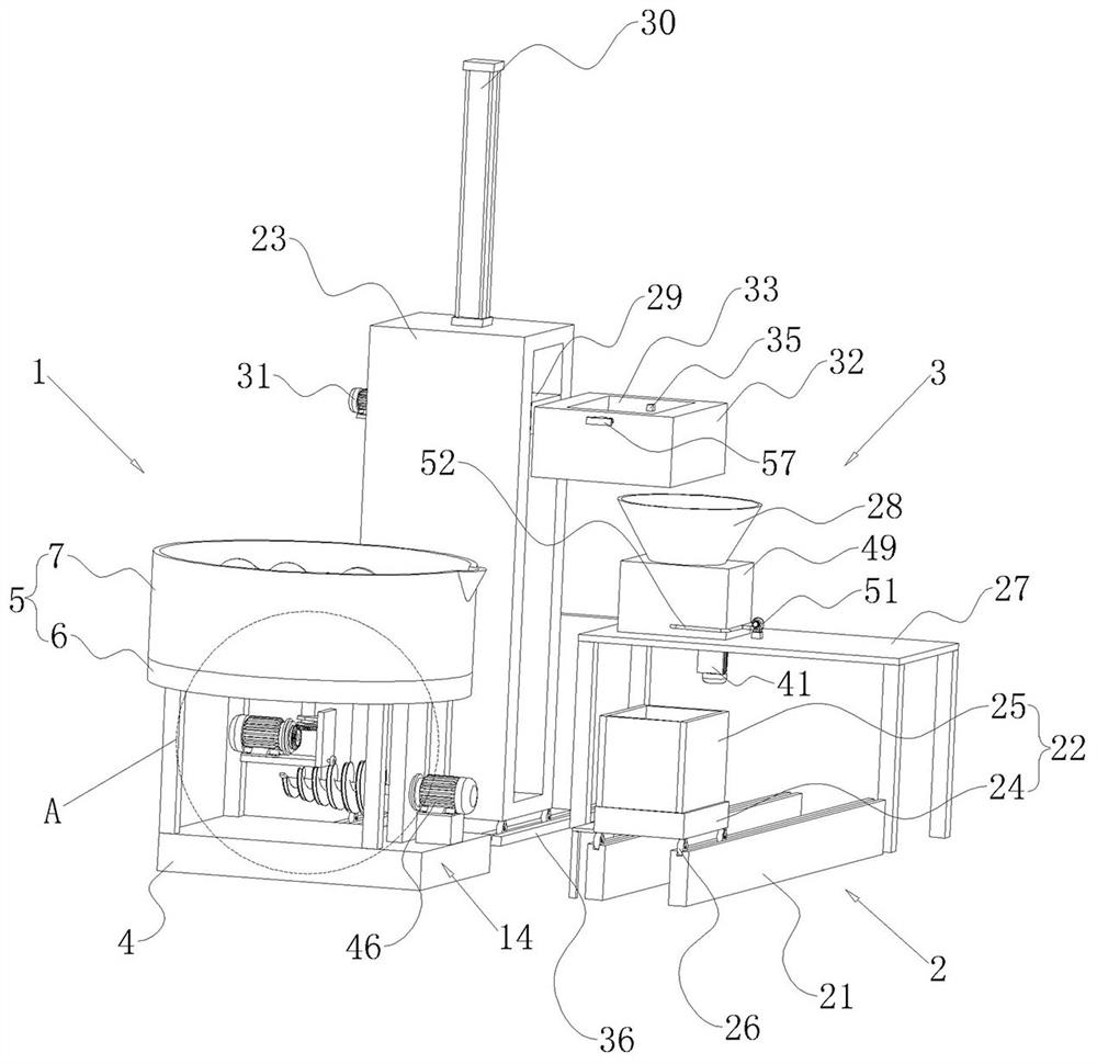 Sandy stuffing mixing preparation equipment and use method thereof