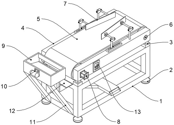 Wedge-shaped magnetic material straightening and distributing device