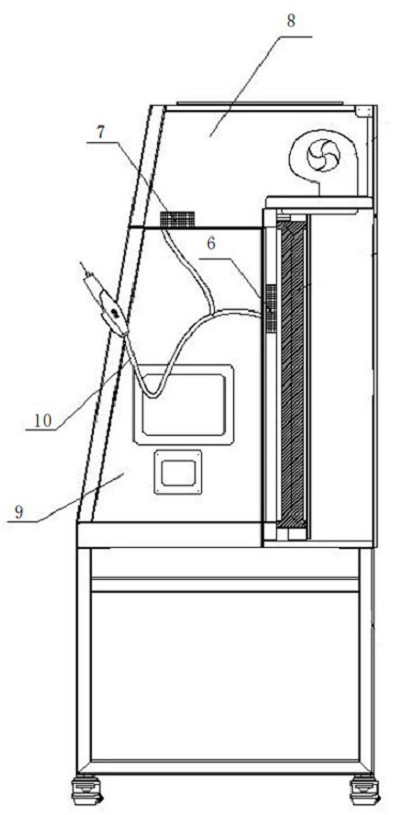 A horizontal flow dispensing clean workbench