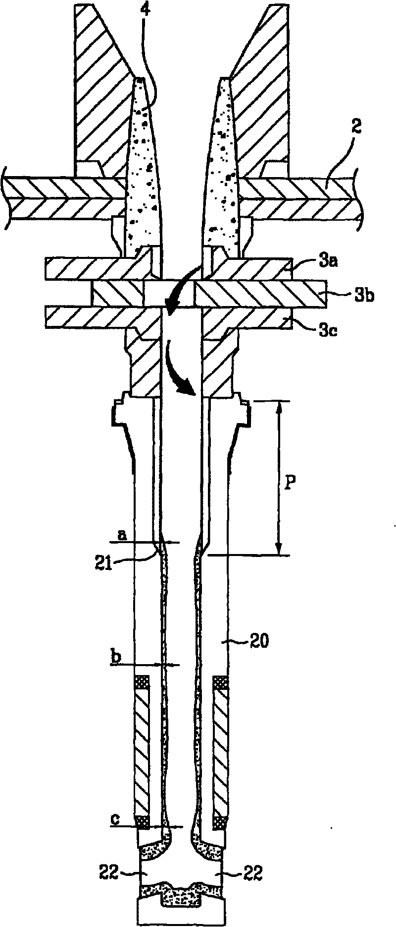 Submerged entry nozzle for continuous casting