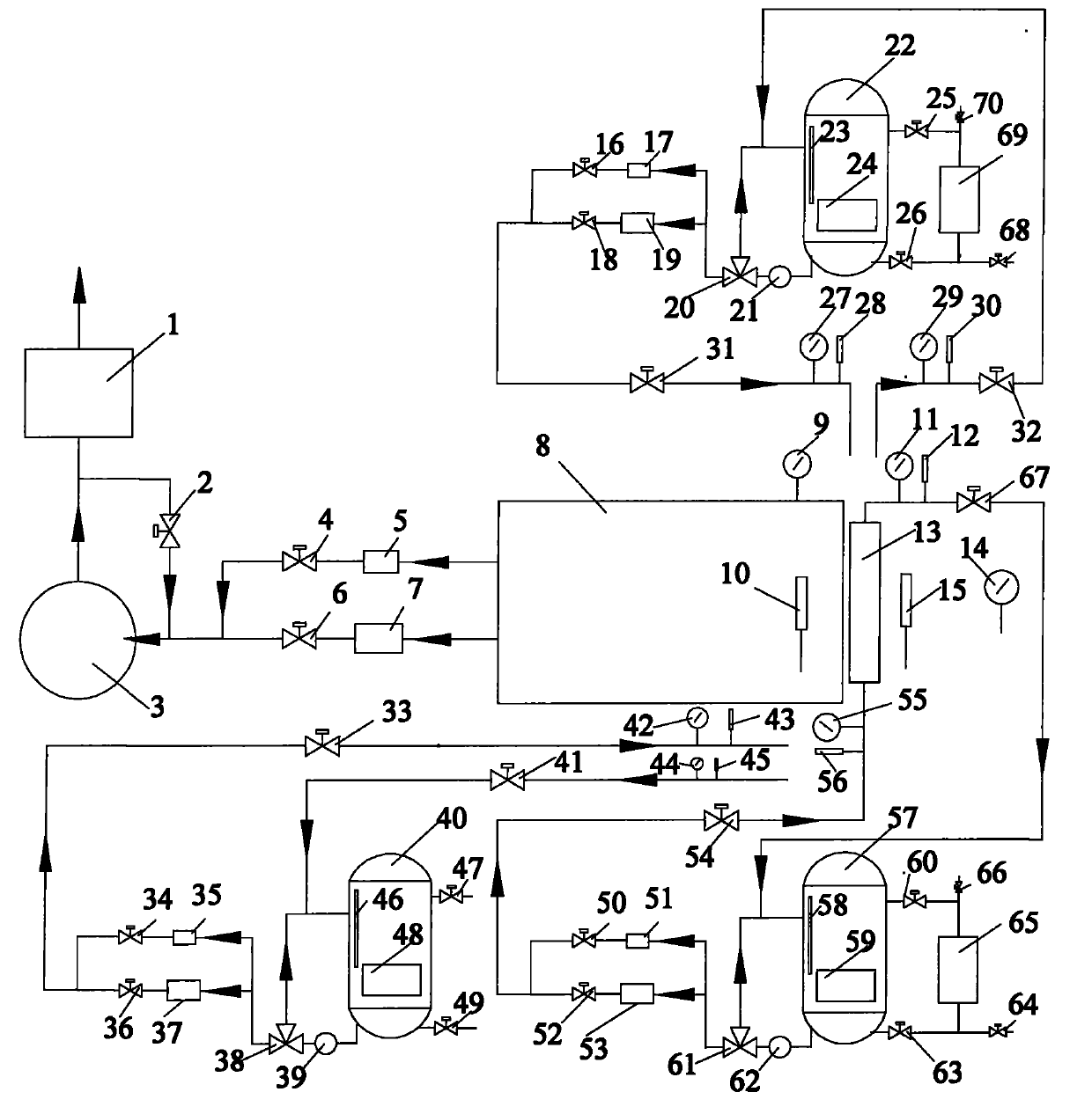 System for testing heat-transfer performance of gas-water-oil heat interchanger