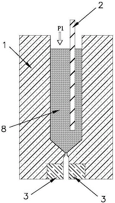 Liquid raw material spraying method and device used for three-dimensional printing