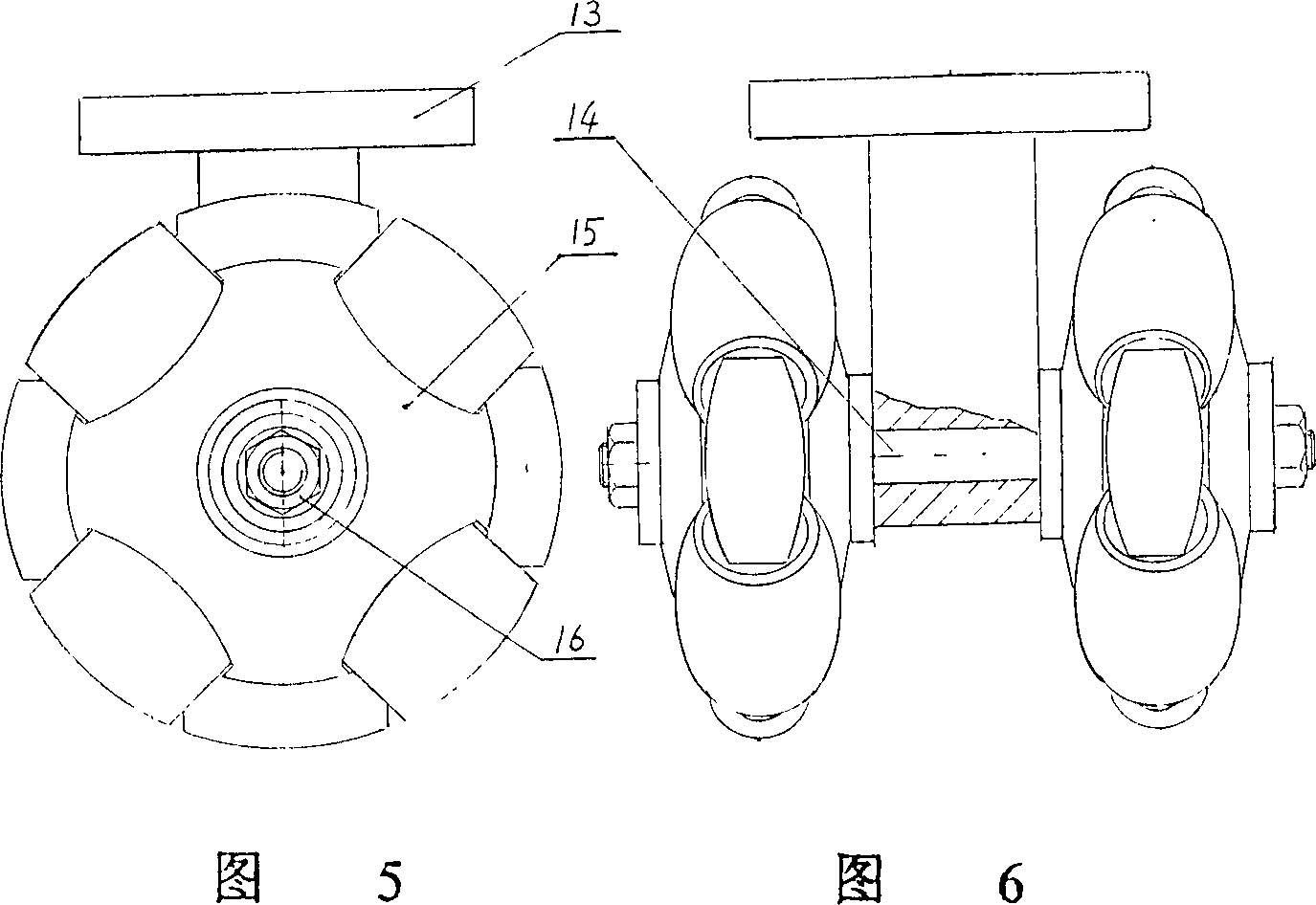 Poller type wheel of vehicle