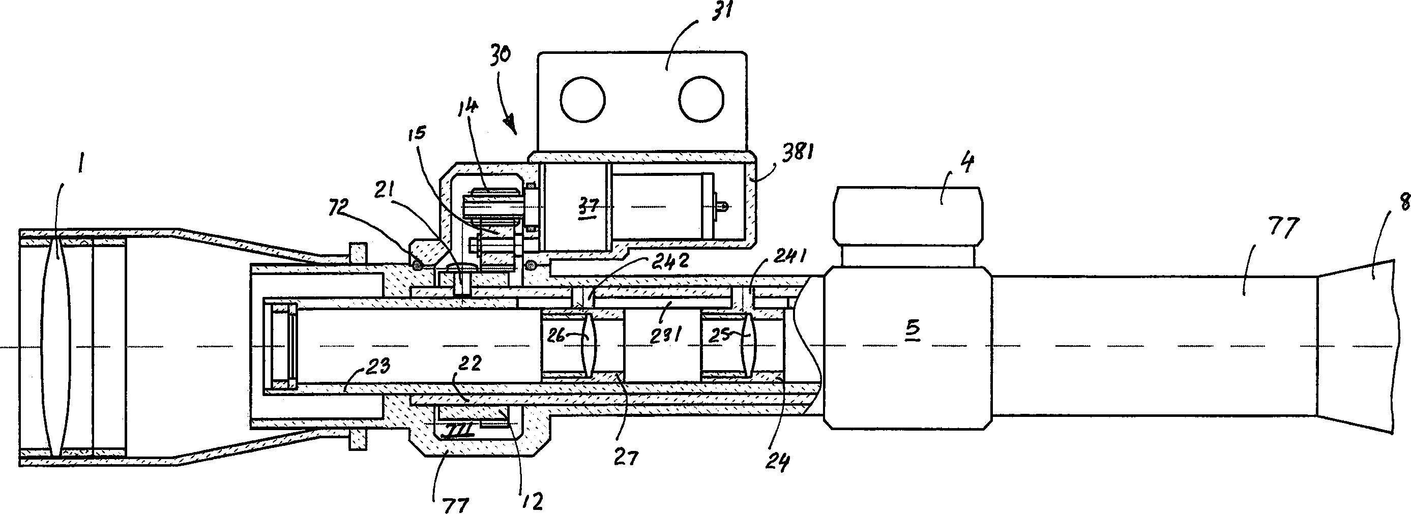 Electric magnification controller of sighting telescope