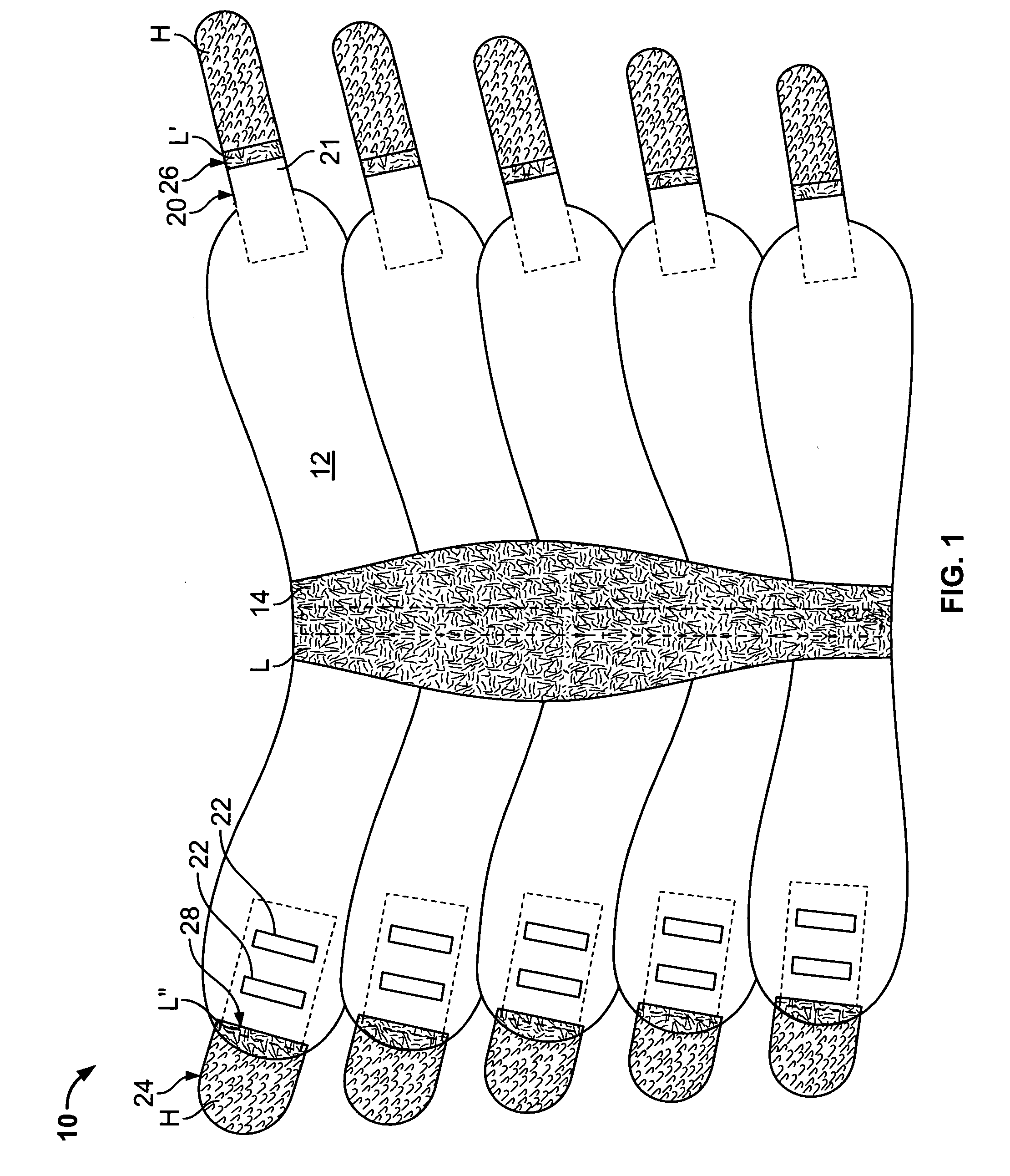 Therapeutic device having auxiliary strap holding positions