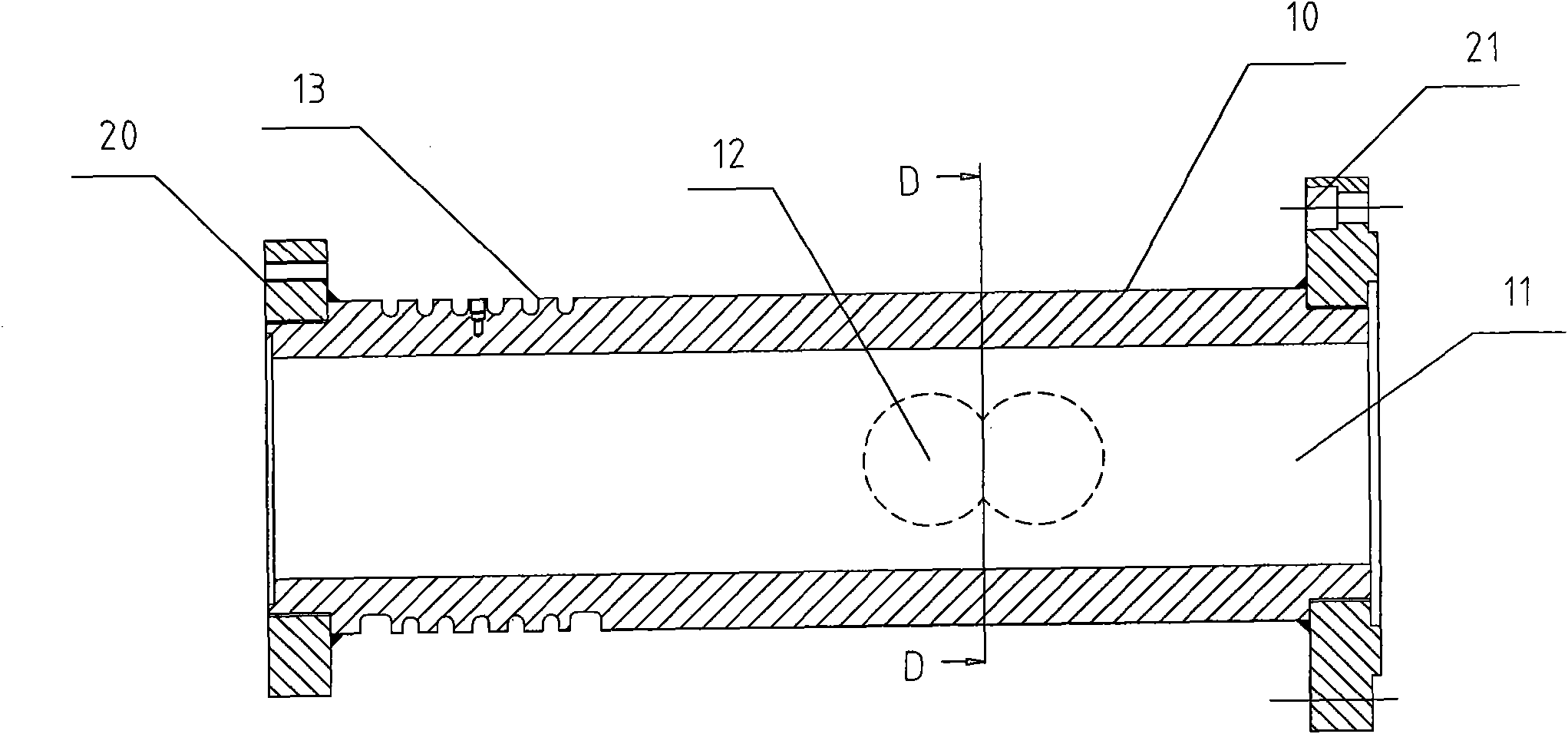 Feeding cylinder with single screw and double cones
