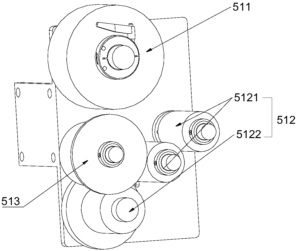 Tire bead steel wire double-side adhesive pasting device