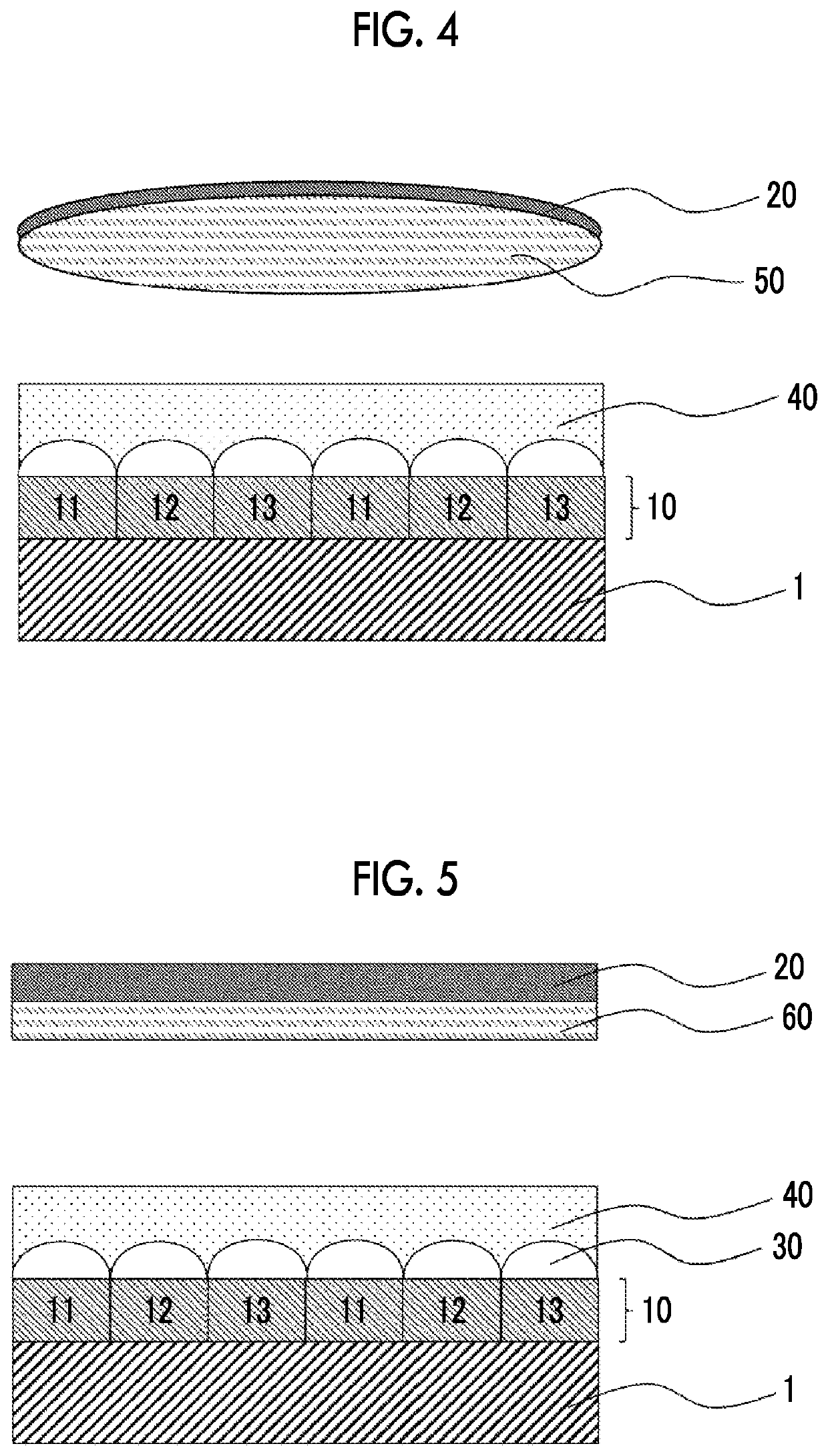 Structure, method for producing structure, composition for forming absorption layer, solid-state imaging element, and image display device