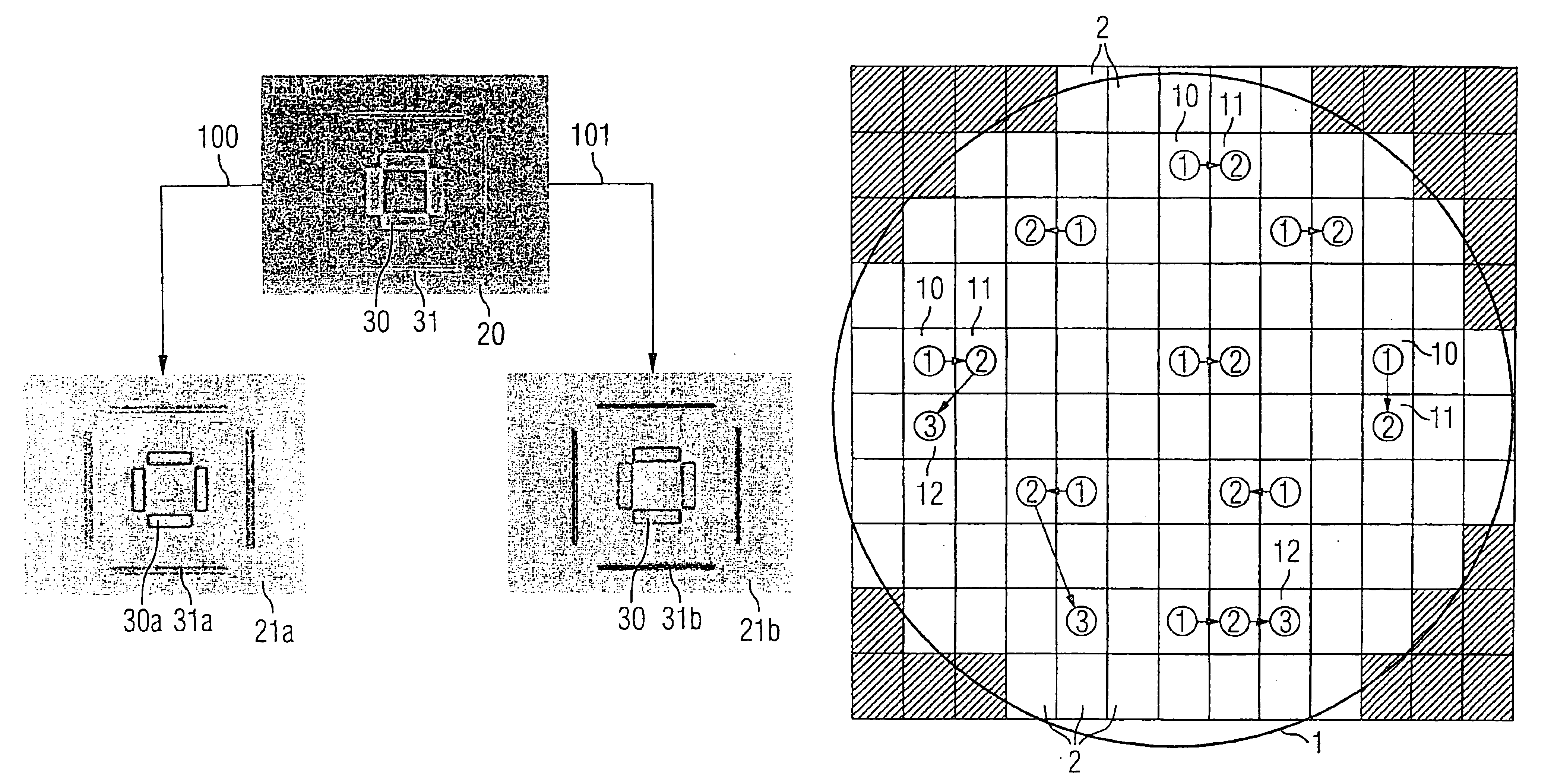 Method for performing an alignment measurement of two patterns in different layers on a semiconductor wafer