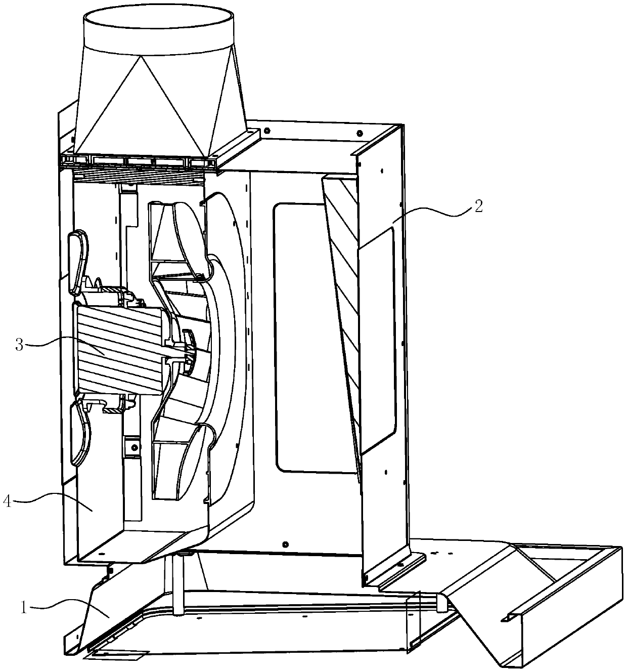 A backward centrifugal fan for a range hood and the range hood