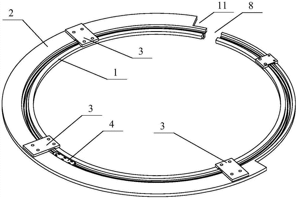 A starting point fixing device of a steel ring winding machine