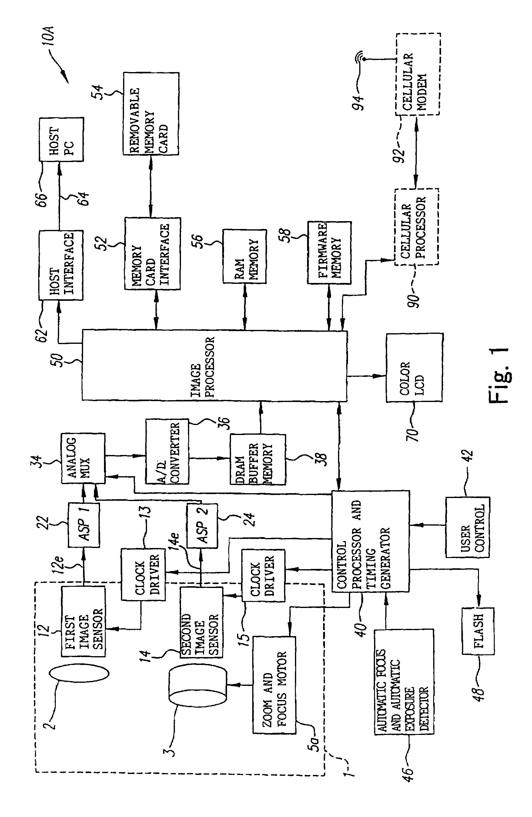 Image-capturing device having multiple optical systems