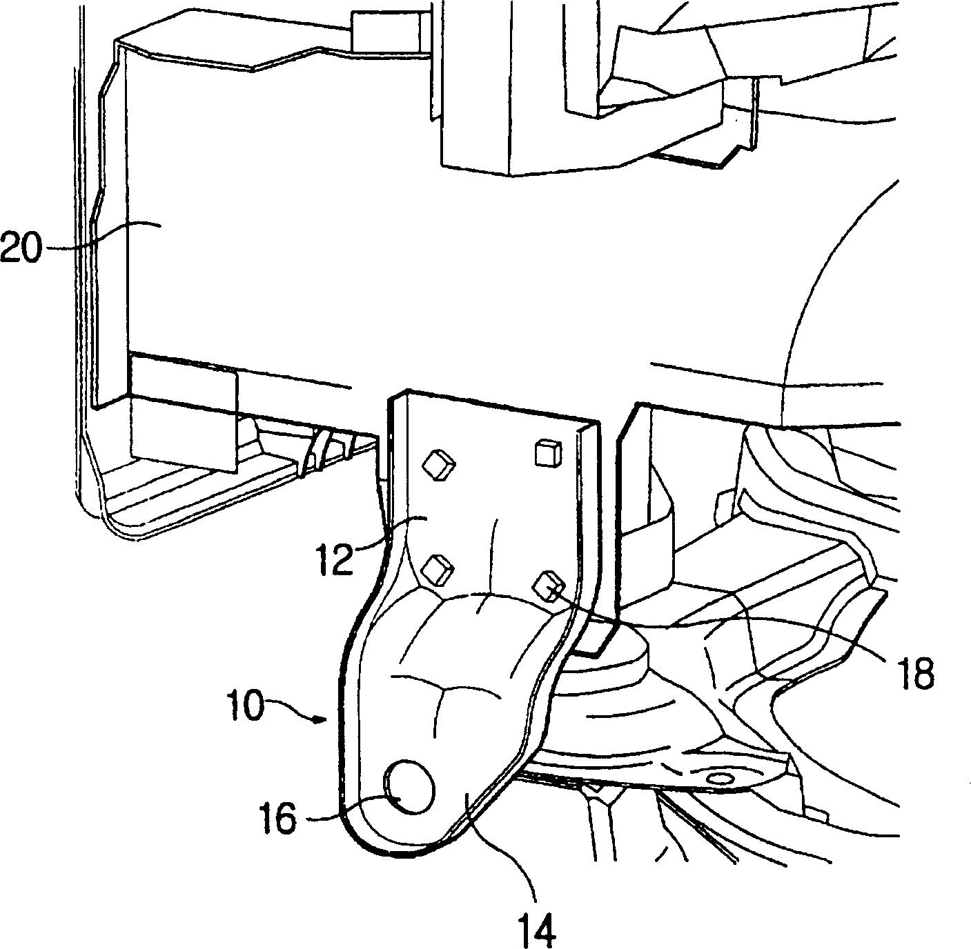 Front shipping hook assembly for vehicle