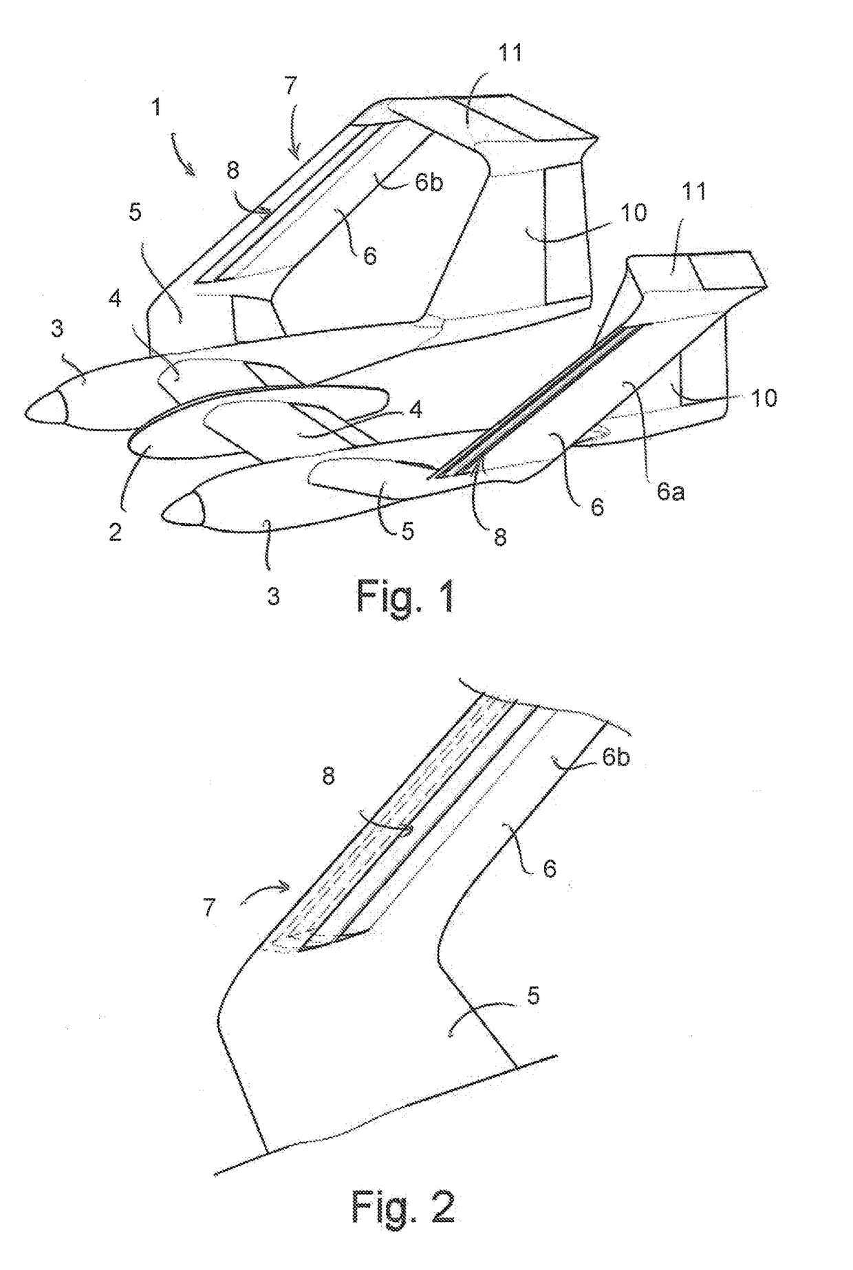 Fixed-wing aircraft with increased static stability