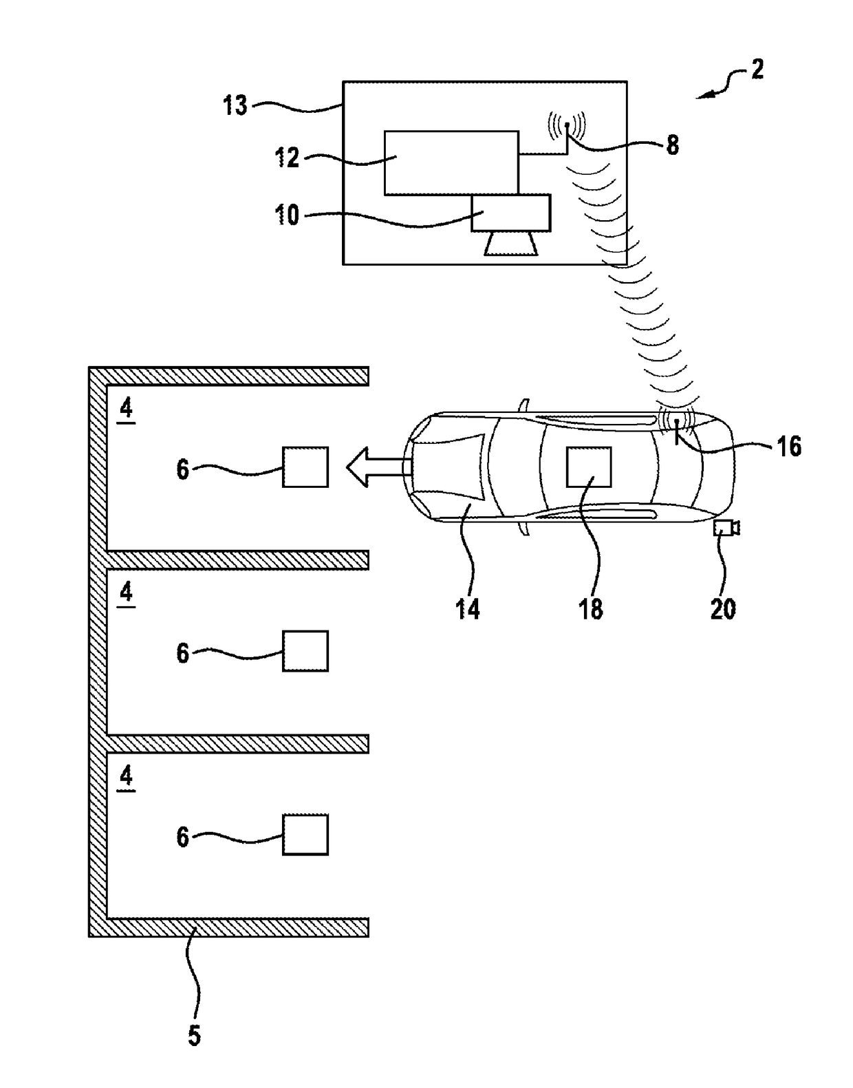 Charging/discharging station, in particular for a battery-operated vehicle
