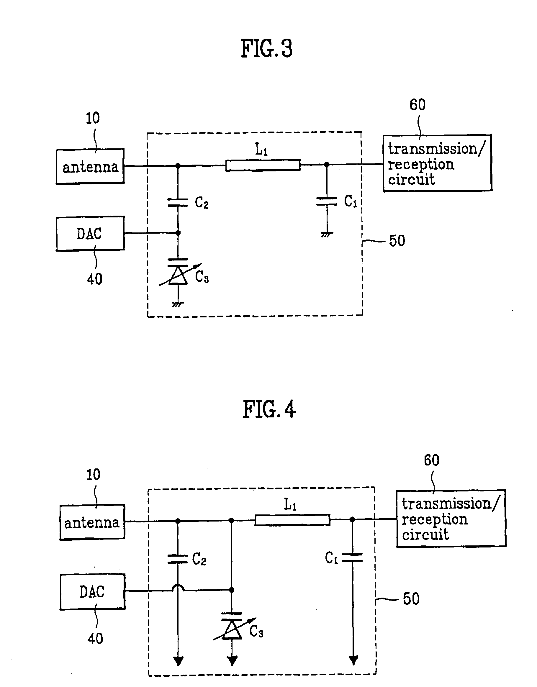 Antenna impedance matching device and method for a portable radio telephone