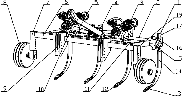 Pneumatic deep loosening machine