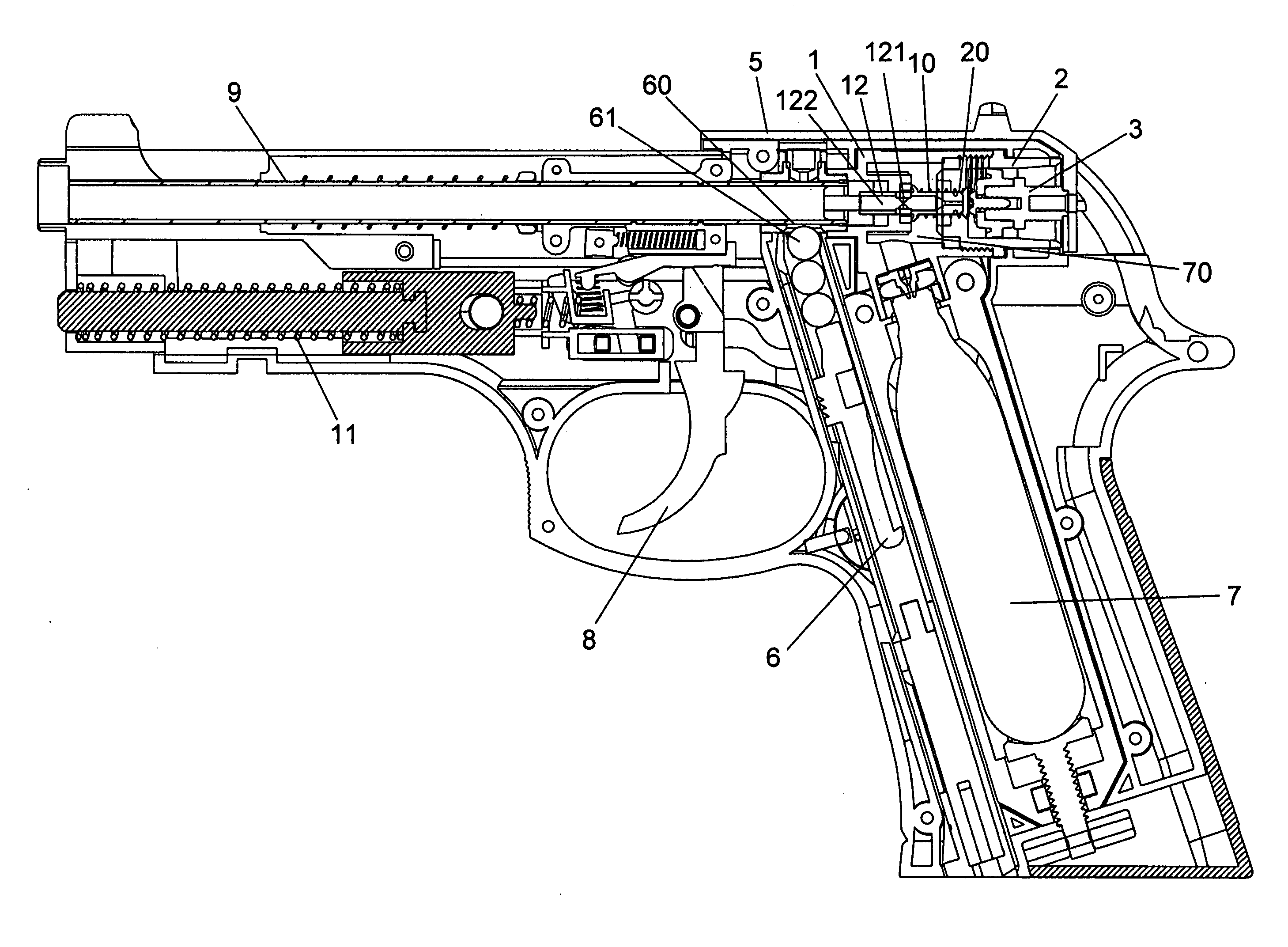 Continuous firing type trigger structure for toy gun
