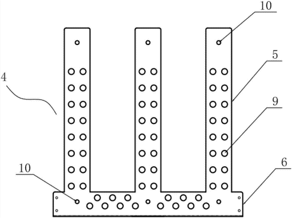 Three-column amorphous iron core with pulling plate and manufacturing method thereof