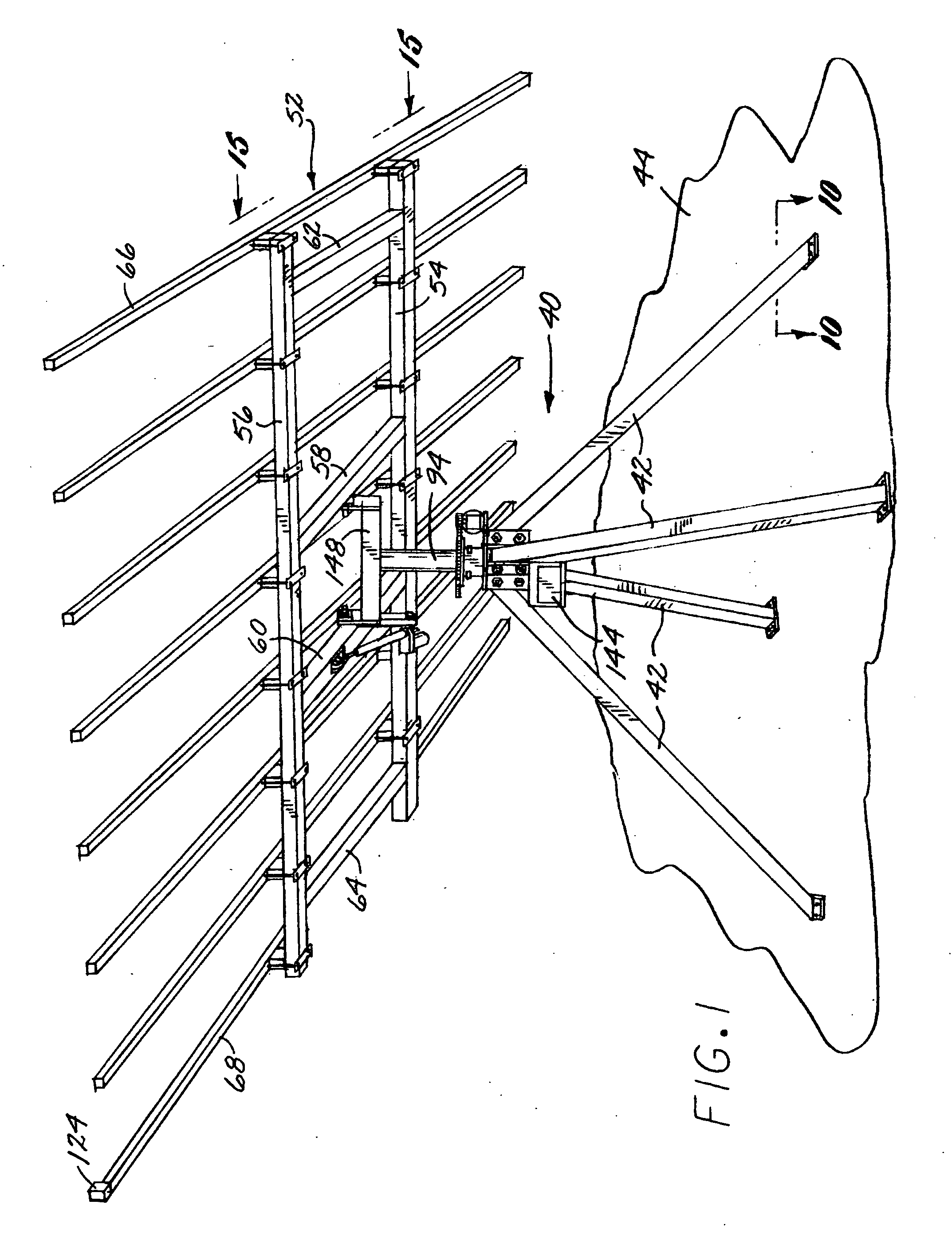 Balanced support and solar tracking system for panels of photovoltaic cells
