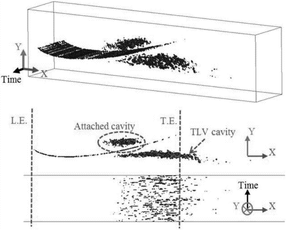 Unsteady cavitation flow field visualization test data processing method