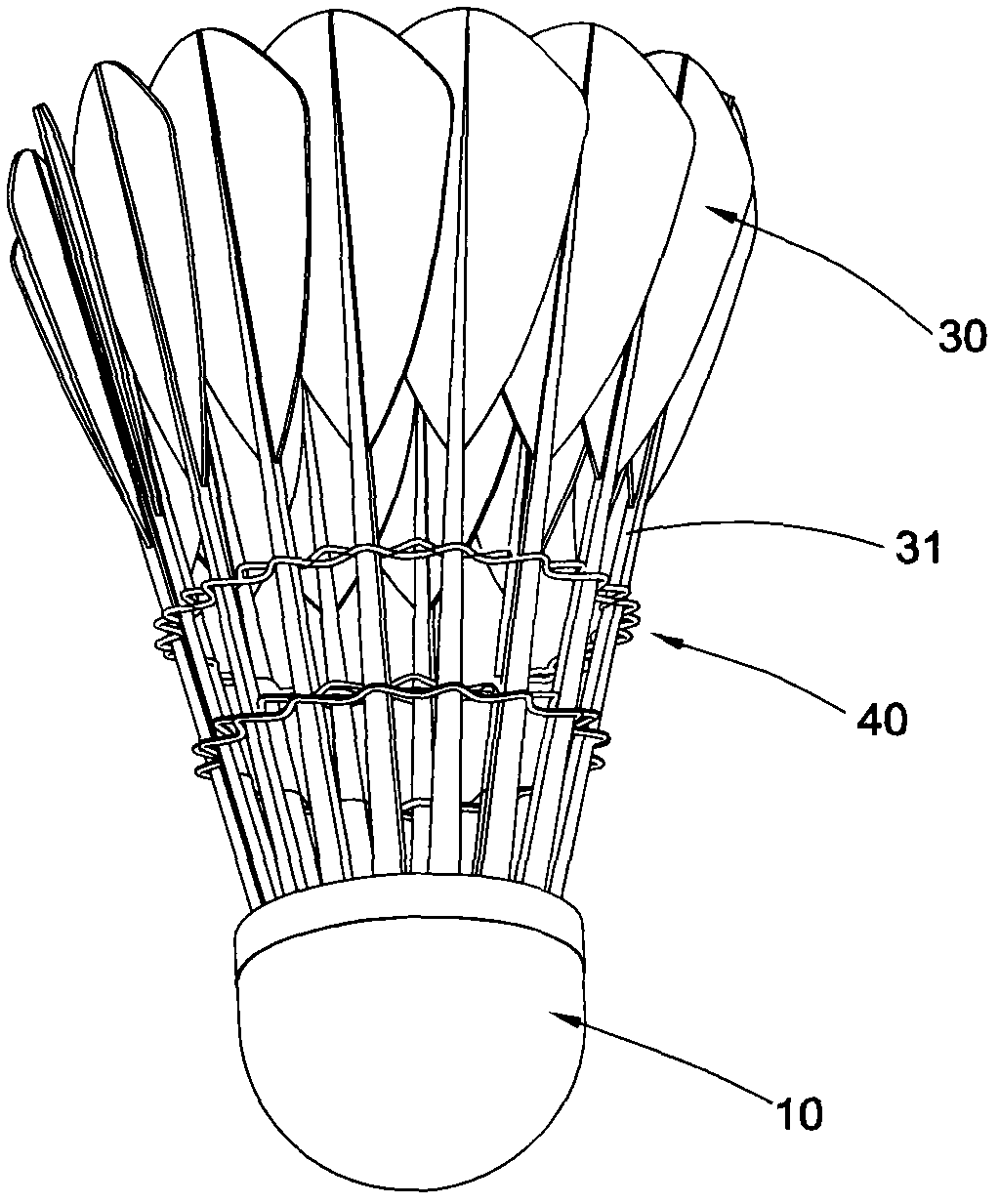 Connecting device of badminton ball