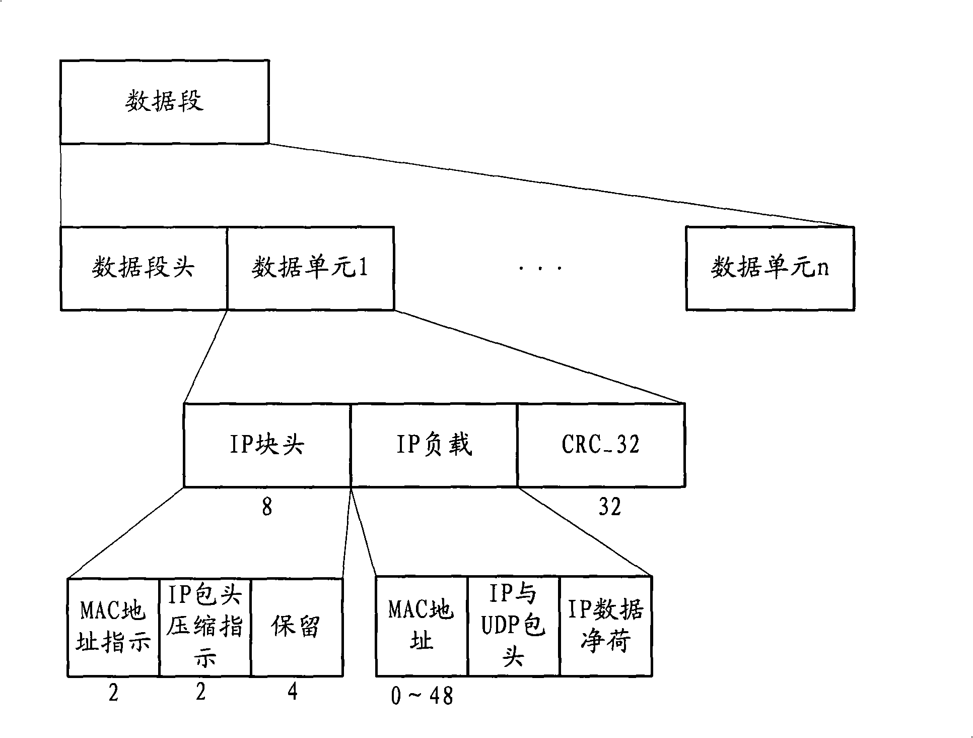 Method for conveying IP packet in broadcast network