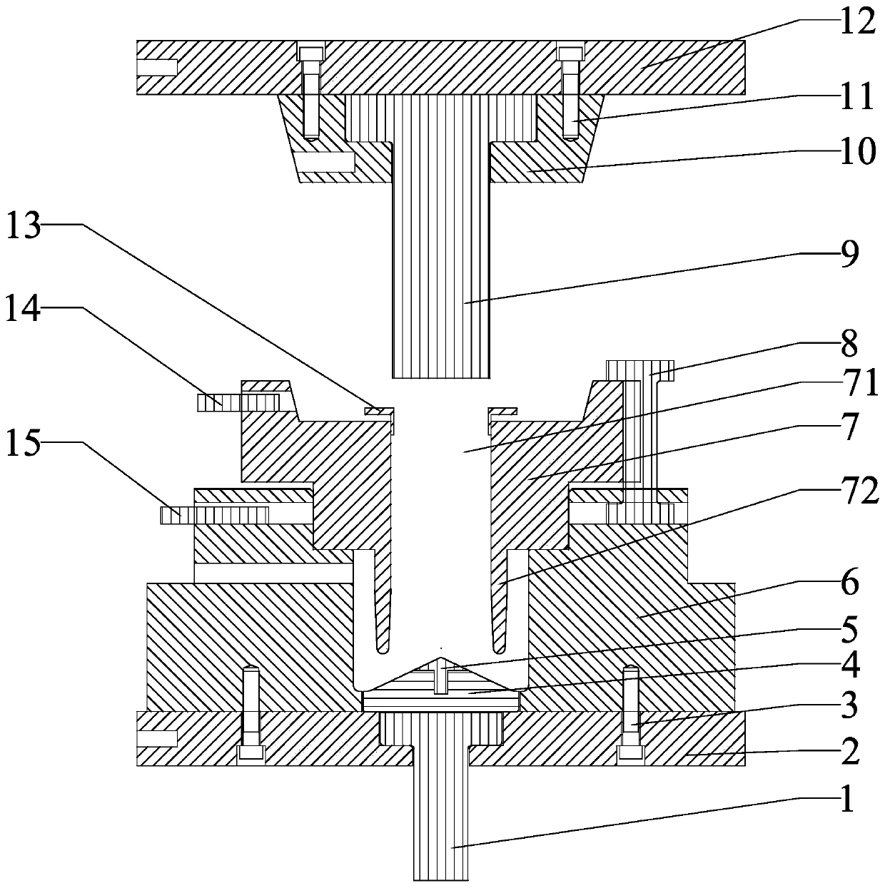 Extrusion forming method of thin-walled near-contour mountain-shaped light alloy component