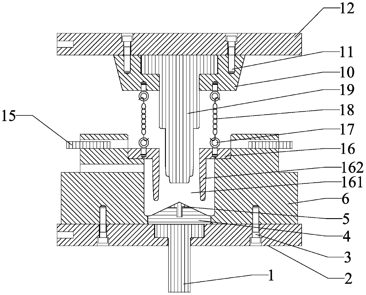 Extrusion forming method of thin-walled near-contour mountain-shaped light alloy component