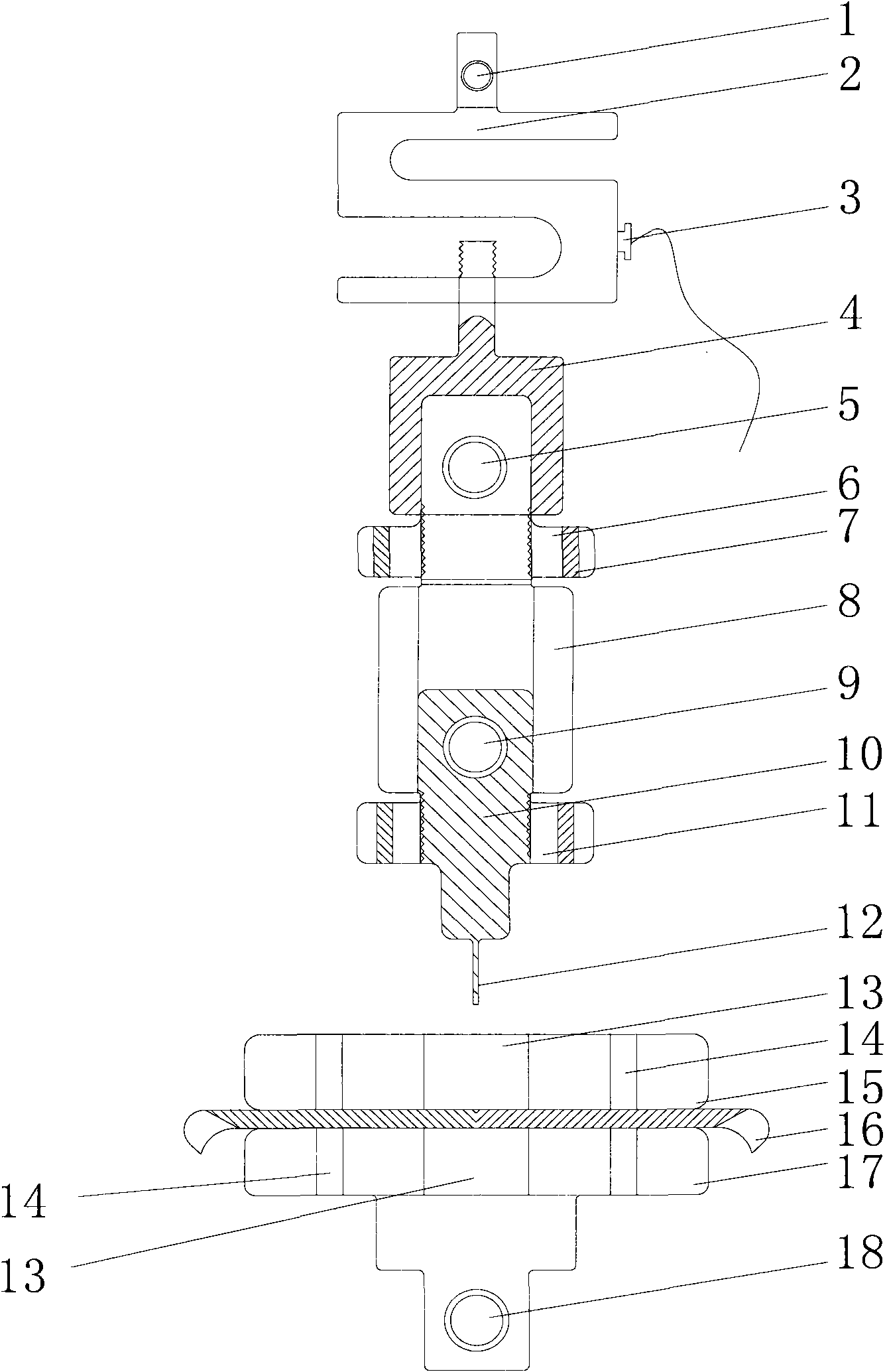 Test fixture of acupuncture intensity of battery separator paper