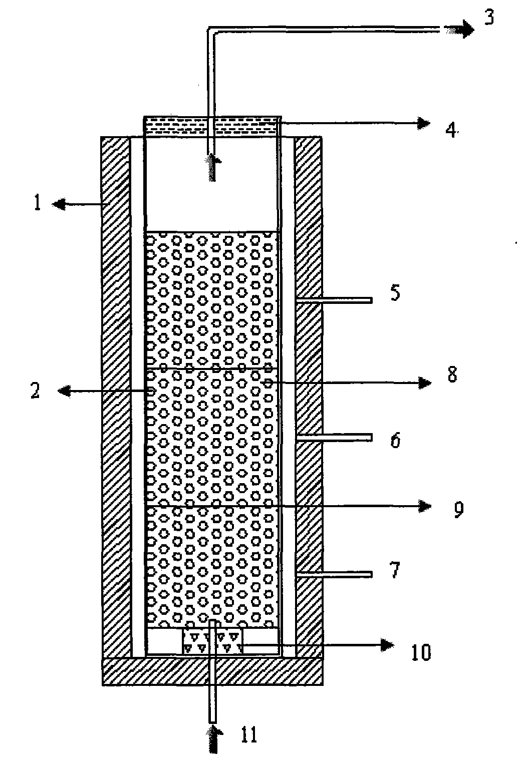 Test method and device for simulating the circulating enrichment discipline of alkali metal in blast furnace